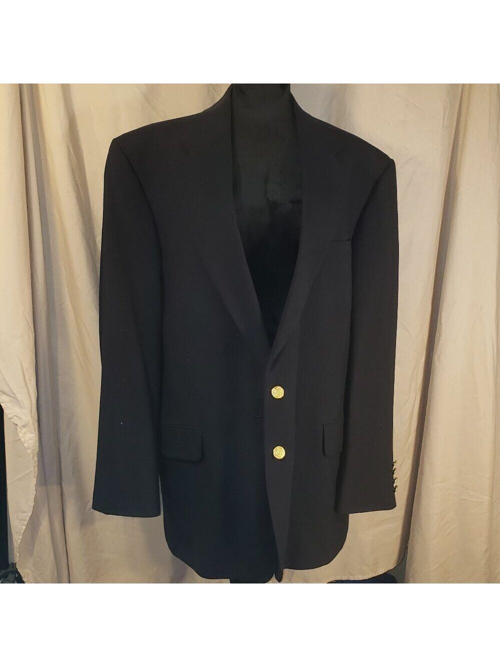 Tailors Row by Deansgate 46R Worsted Wool Navy Blazer